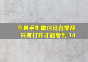 苹果手机微信没有提醒只有打开才能看到 14